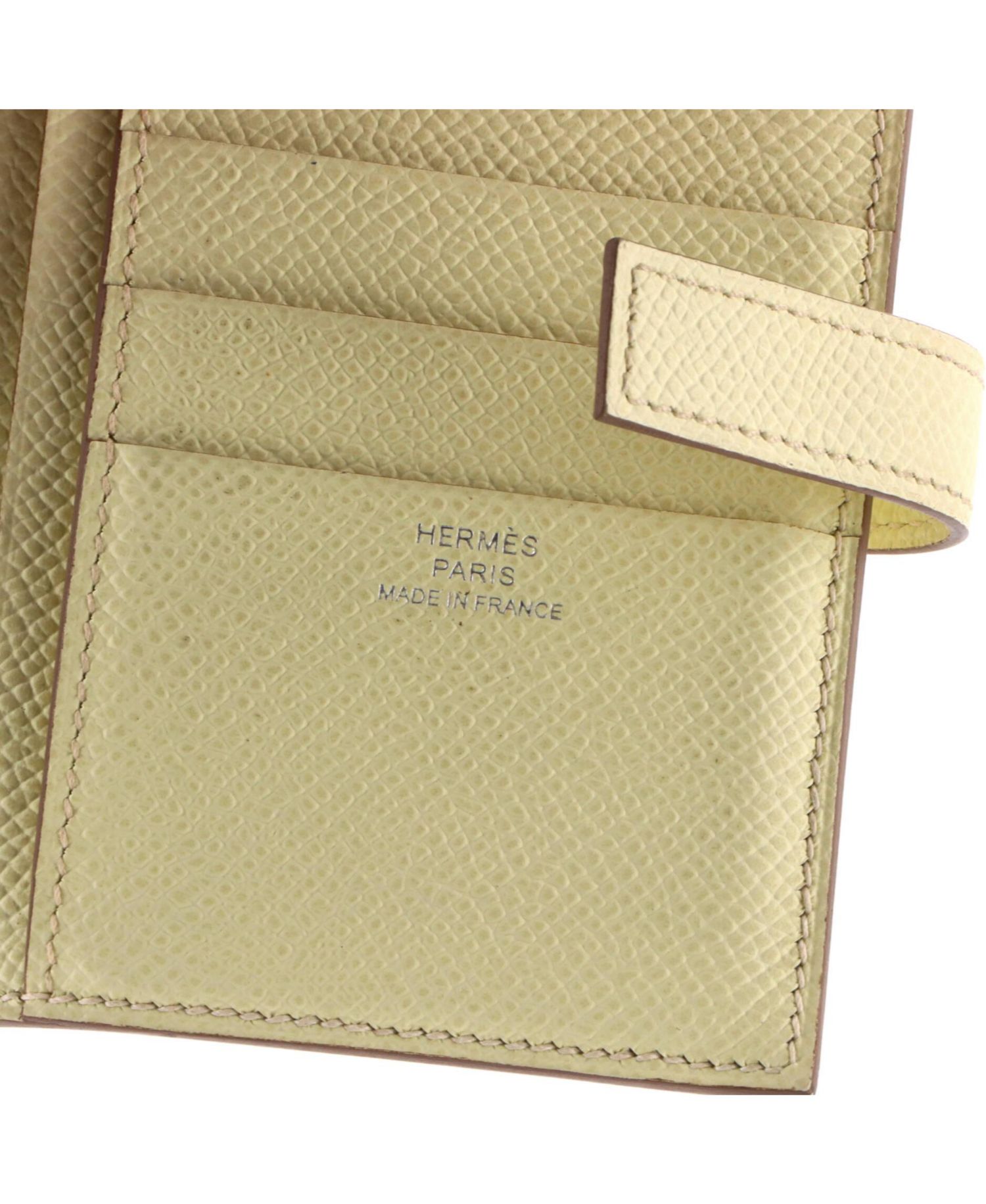 Pre-Owned Hermes Compact New H Passant Wallet Epsom