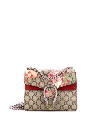 Mini Dionysus Bag Blooms Print GG Coated Canvas