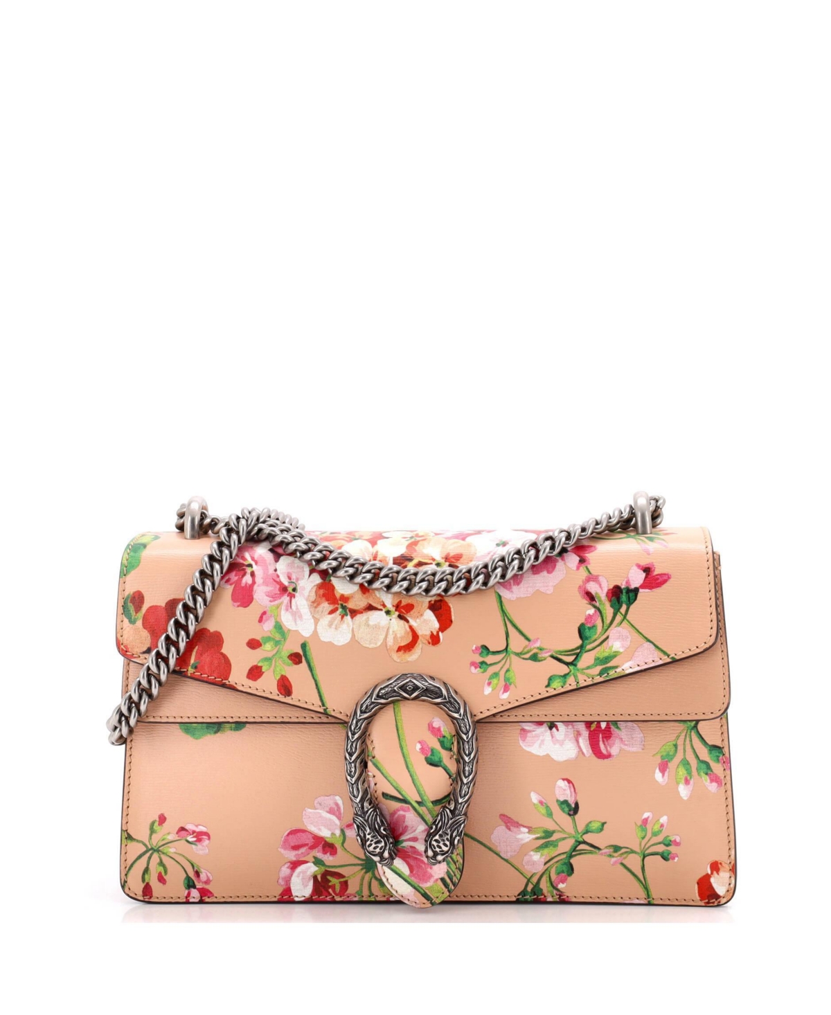 Pre-Owned Gucci Small Dionysus Bag Blooms Print Leather - Natural