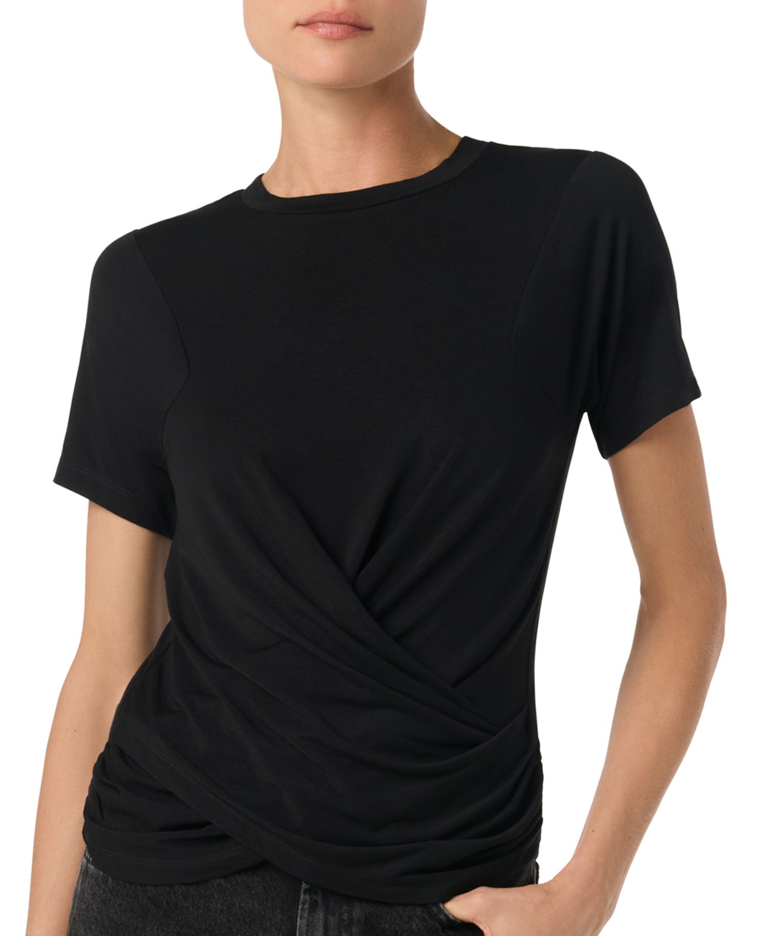 Women's Twist Wrap Crewneck Short-Sleeve T-Shirt