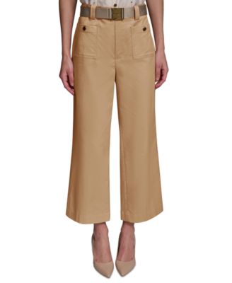 Women's Mid-Rise Belted Cropped Pants