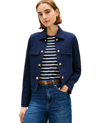 Women's Ponte Novelty Band Collar Jacket
