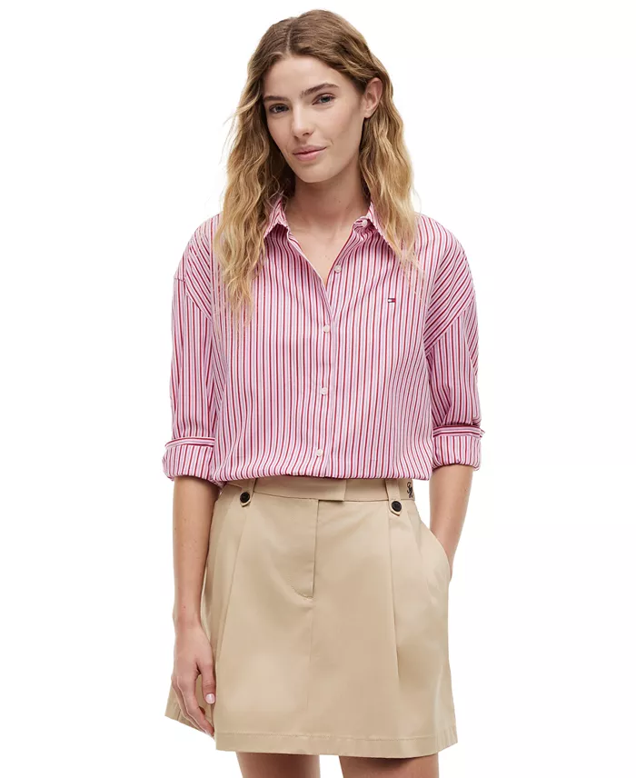 Women's Boxy Long-Sleeve Cotton Shirt