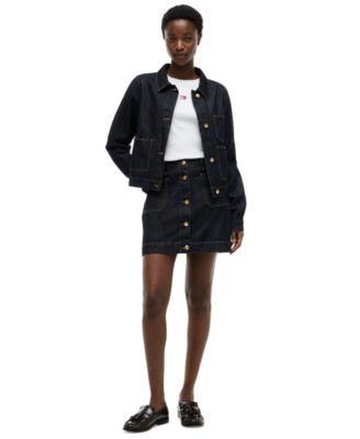 Women's Cotton Collared Denim Jacket