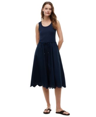 Women's Broderie Sleeveless Cotton Dress