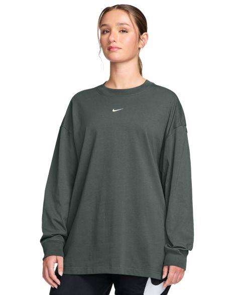Женская футболка Nike Sportswear Classic Oversized Long-Sleeve, цвет: Камуфляжный зелёный