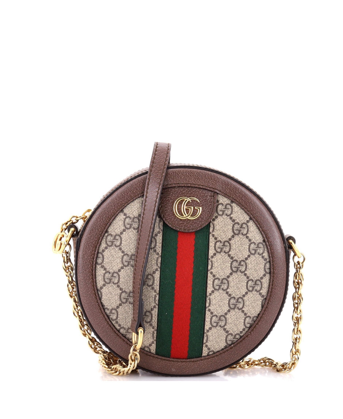 Pre-Owned Gucci Mini Ophidia Round Shoulder Bag Gg Coated Canvas