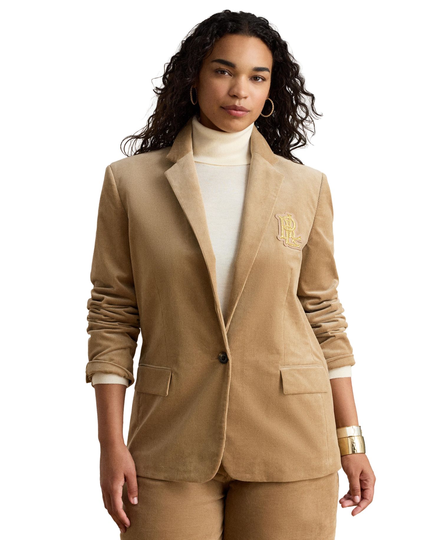 Women's Corduroy Single-Button Blazer