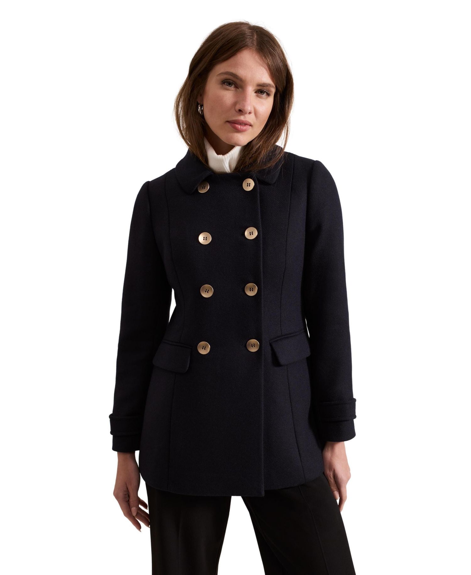 Women's Aurelie Military Double-Breasted Wool-Blend Coat