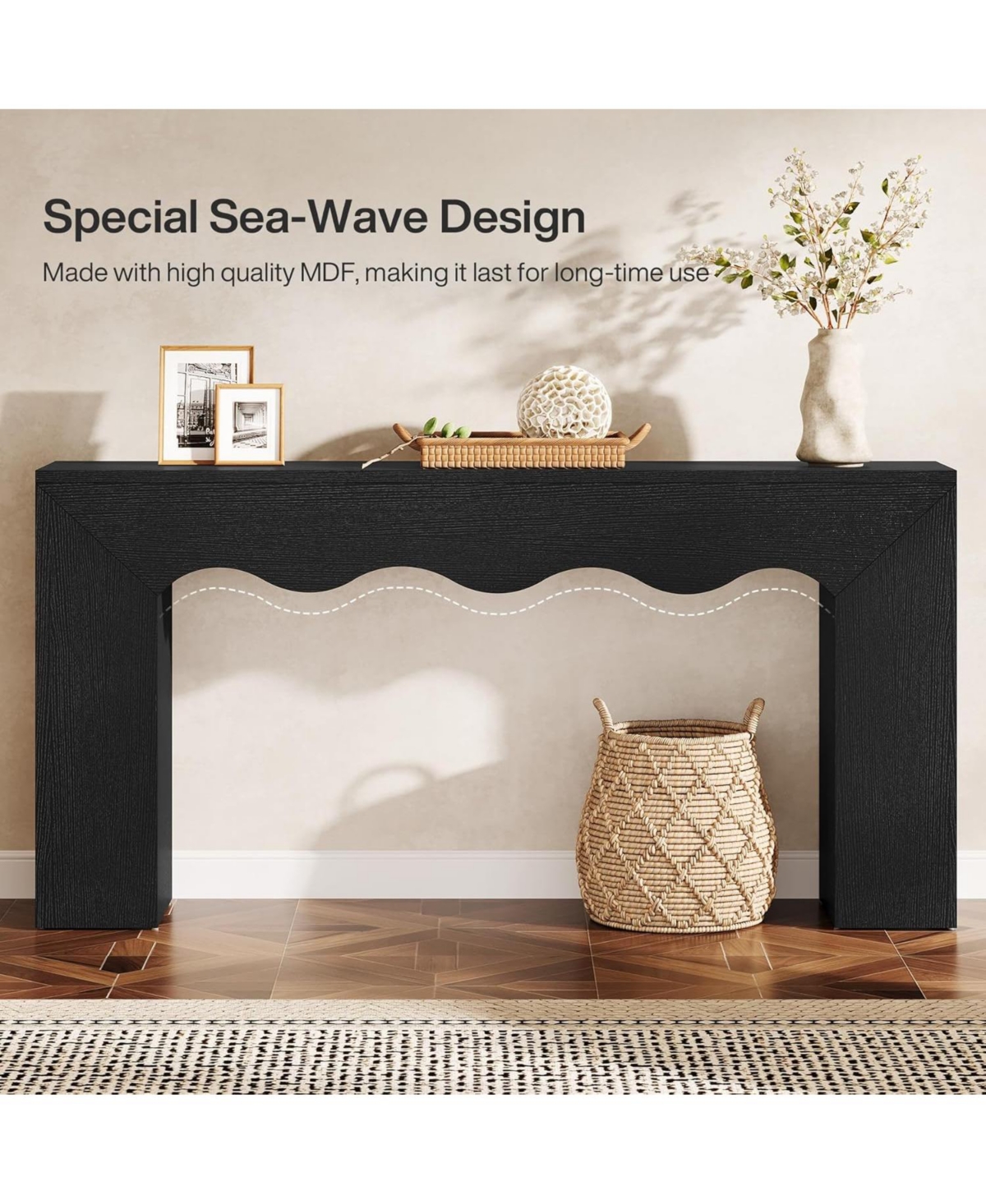 Tribesigns 63" Farmhouse Console Table with Storage