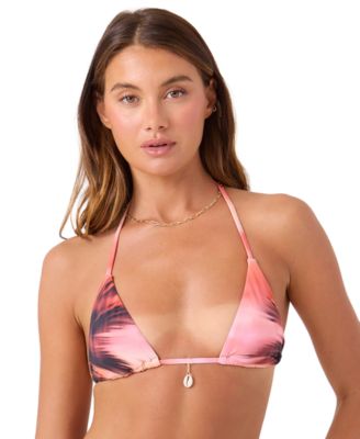 Women's Palm Before The Storm Charm Detail Tiki Tri Bikini Top