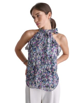 Women's Printed Sleeveless Halter Top