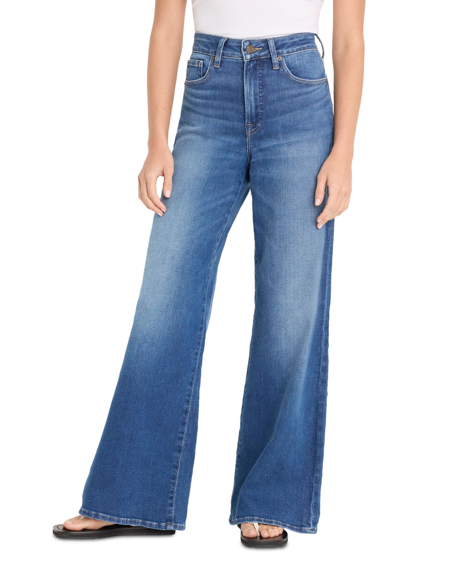 Petite Soft Tech Good Waist Palazzo Jeans