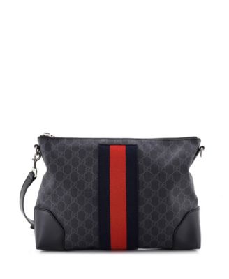 Medium Web Zip Flat Messenger GG Coated Canvas