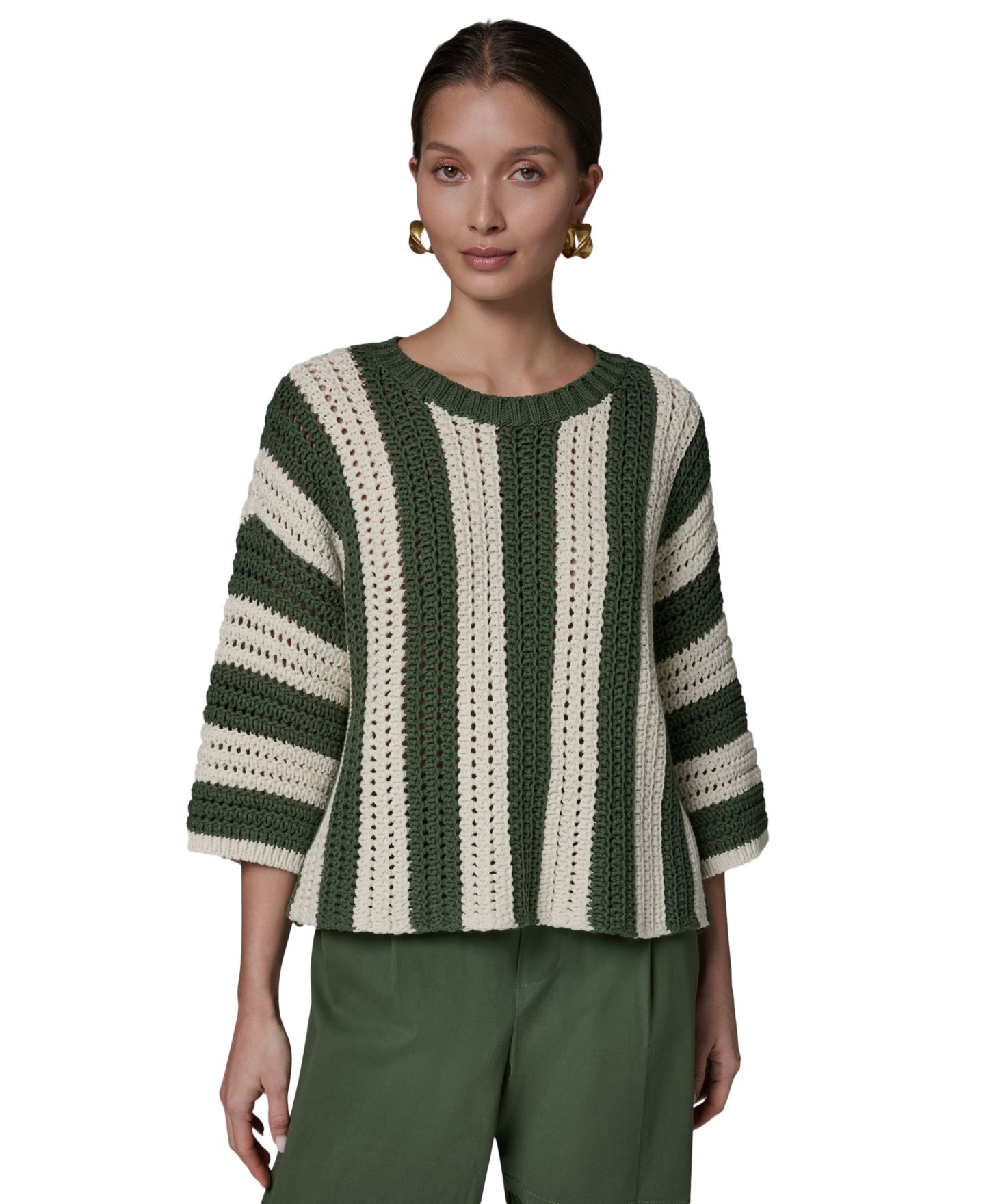 Женский свитер Donna Karan Weekend Oversized Crewneck, цвет: Кремовый — фото 1
