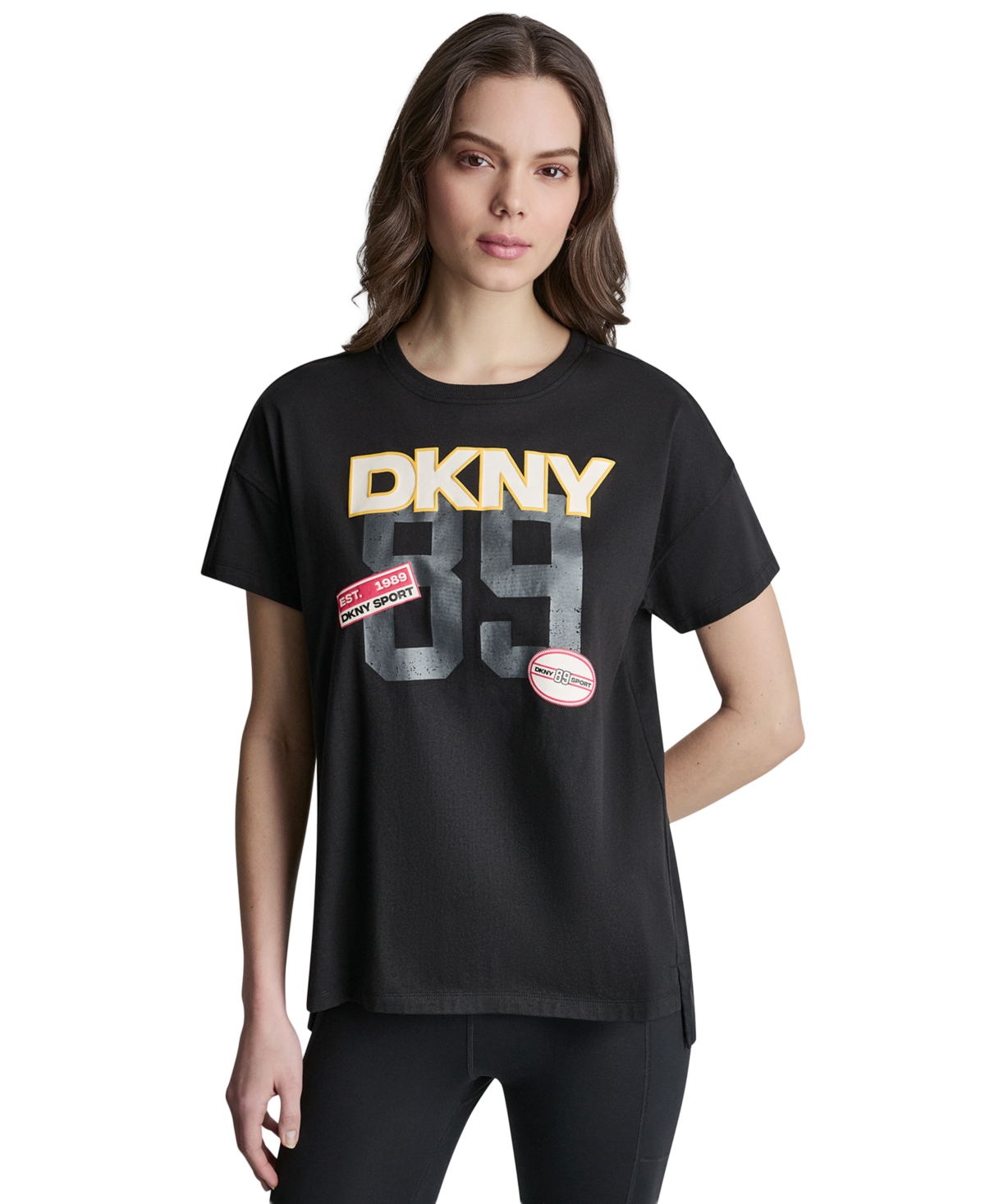 Dkny Sport Women's Campus Patch Crewneck T-Shirt