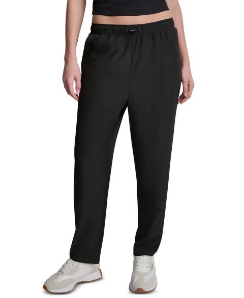 Женские брюки DKNY Sport High-Rise Tapered Straight-Leg, цвет: Чёрный