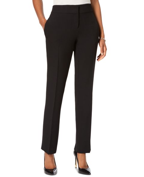 Женские брюки Kasper Ava Straight-Leg Stretch Crepe Pant, цвет: Чёрный