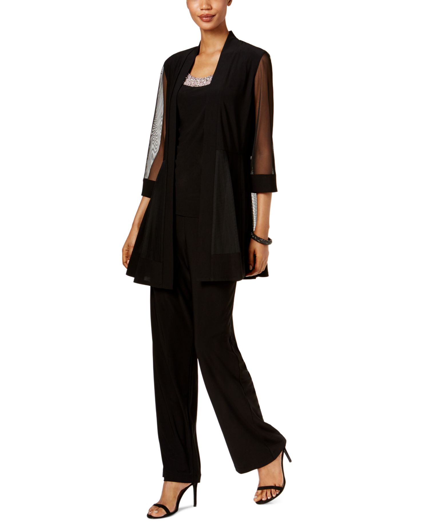 Petite 2-Piece Jacket Top & Pants Set