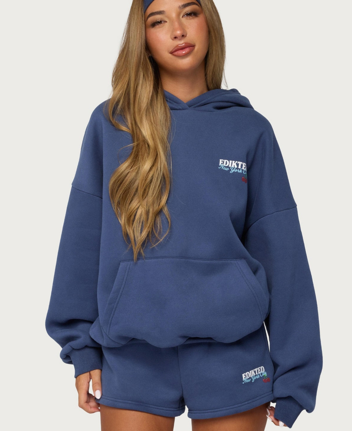 Edikted Women's New York Graphic Cotton-Blend Hoodie