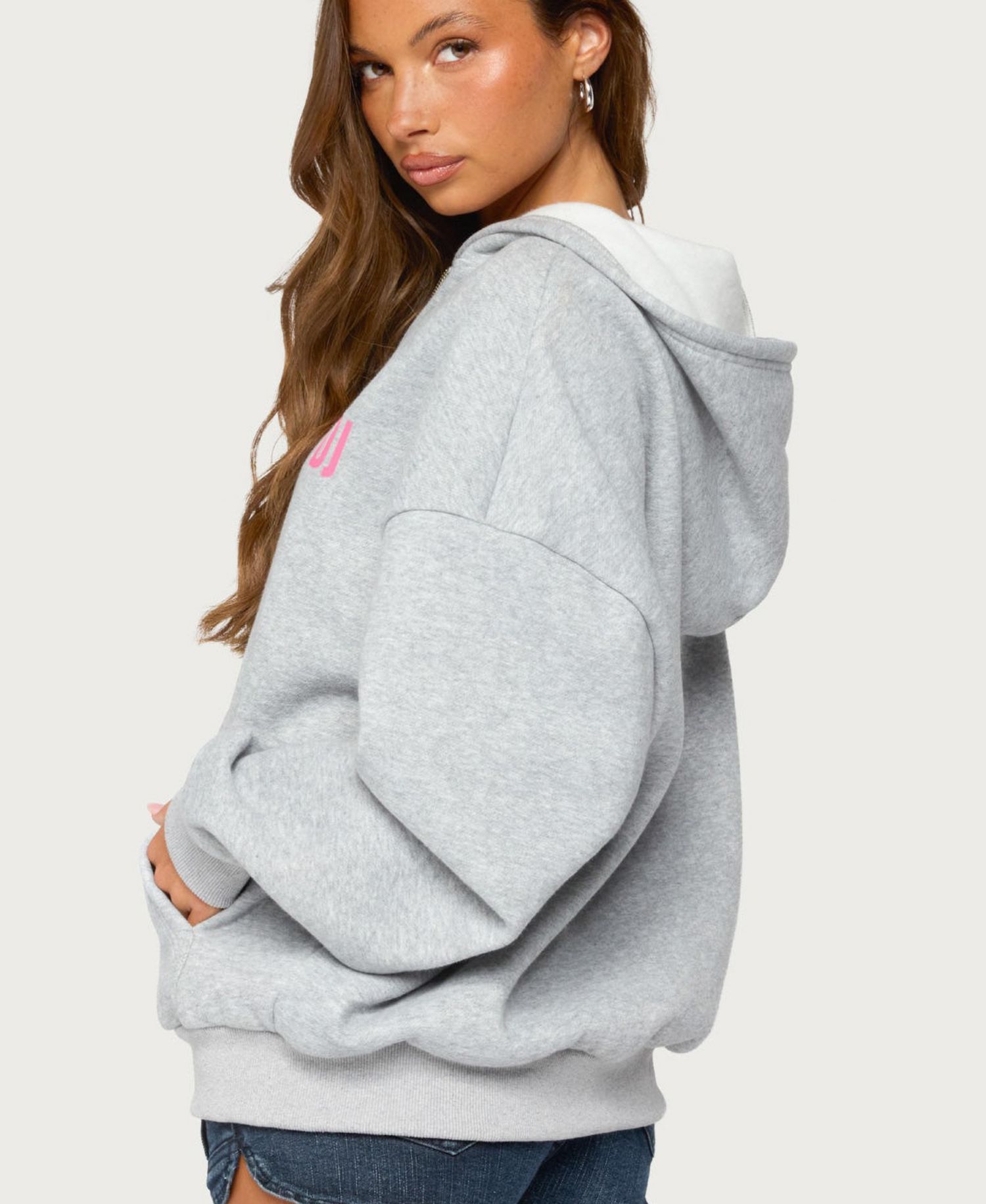 Women's DJ Lover Oversized Fleece Zip-Up Hoodie