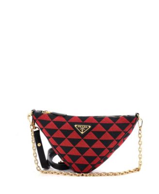 Mini Symbole Triangle Bag Leather and Jacquard