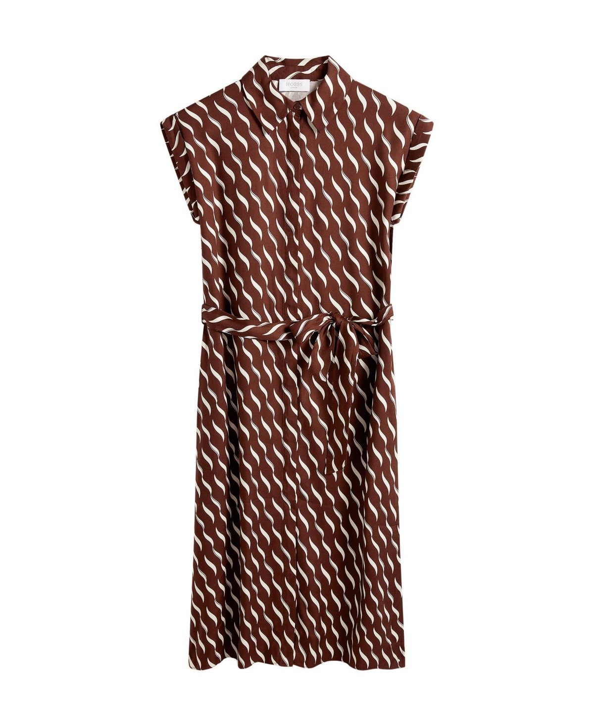Hobbs London Women's Viviene Textured Tie Waist Midi Dress