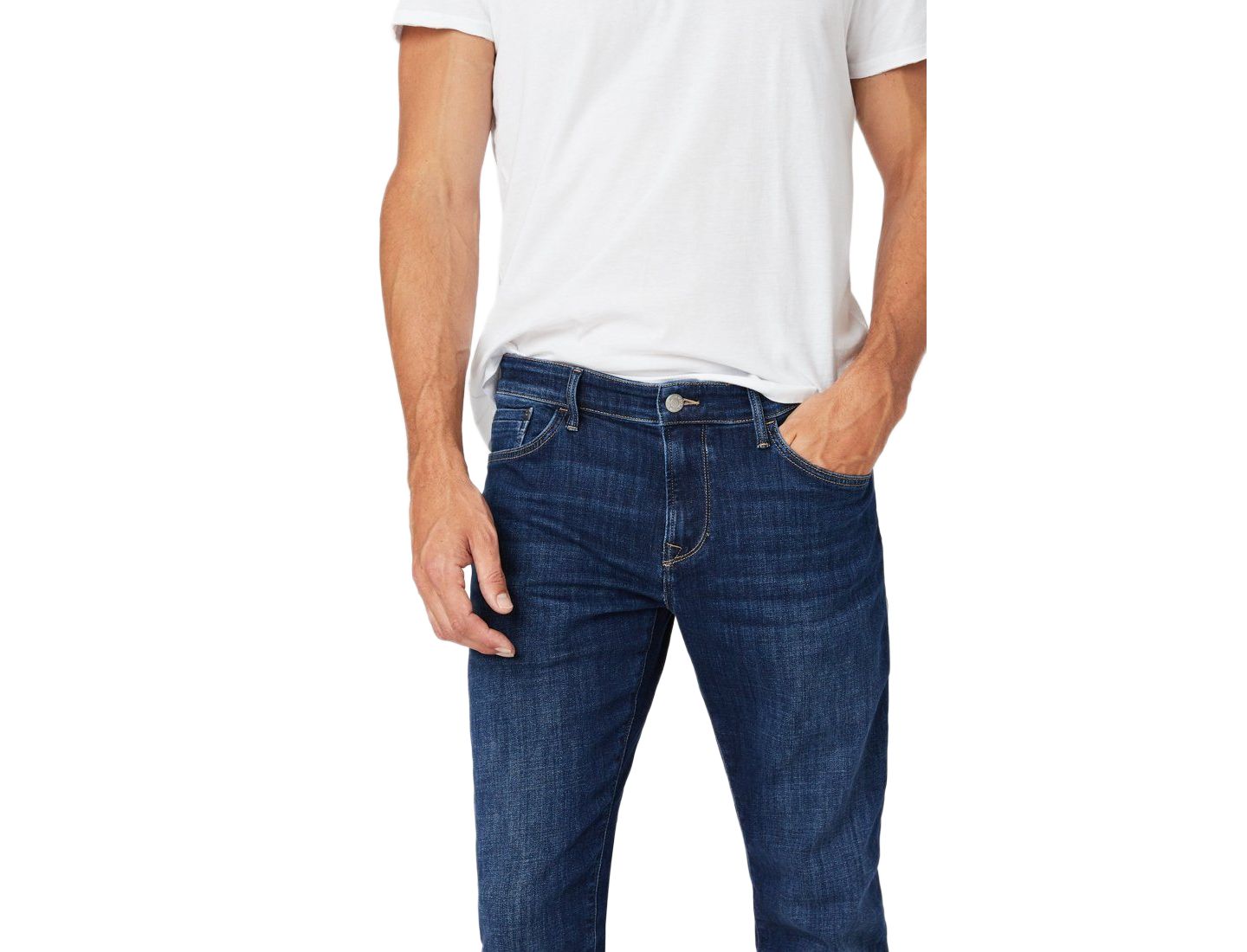 Мужские джинсы Mavi Jeans Matt Straight-Leg Dark-Wash Relaxed-Fit, цвет: Тёмный синий — фото 5