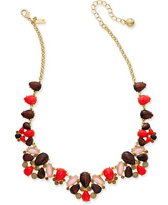 kate spade new york Burst Into Bloom Gold-Tone Beaded Collar Necklace ...