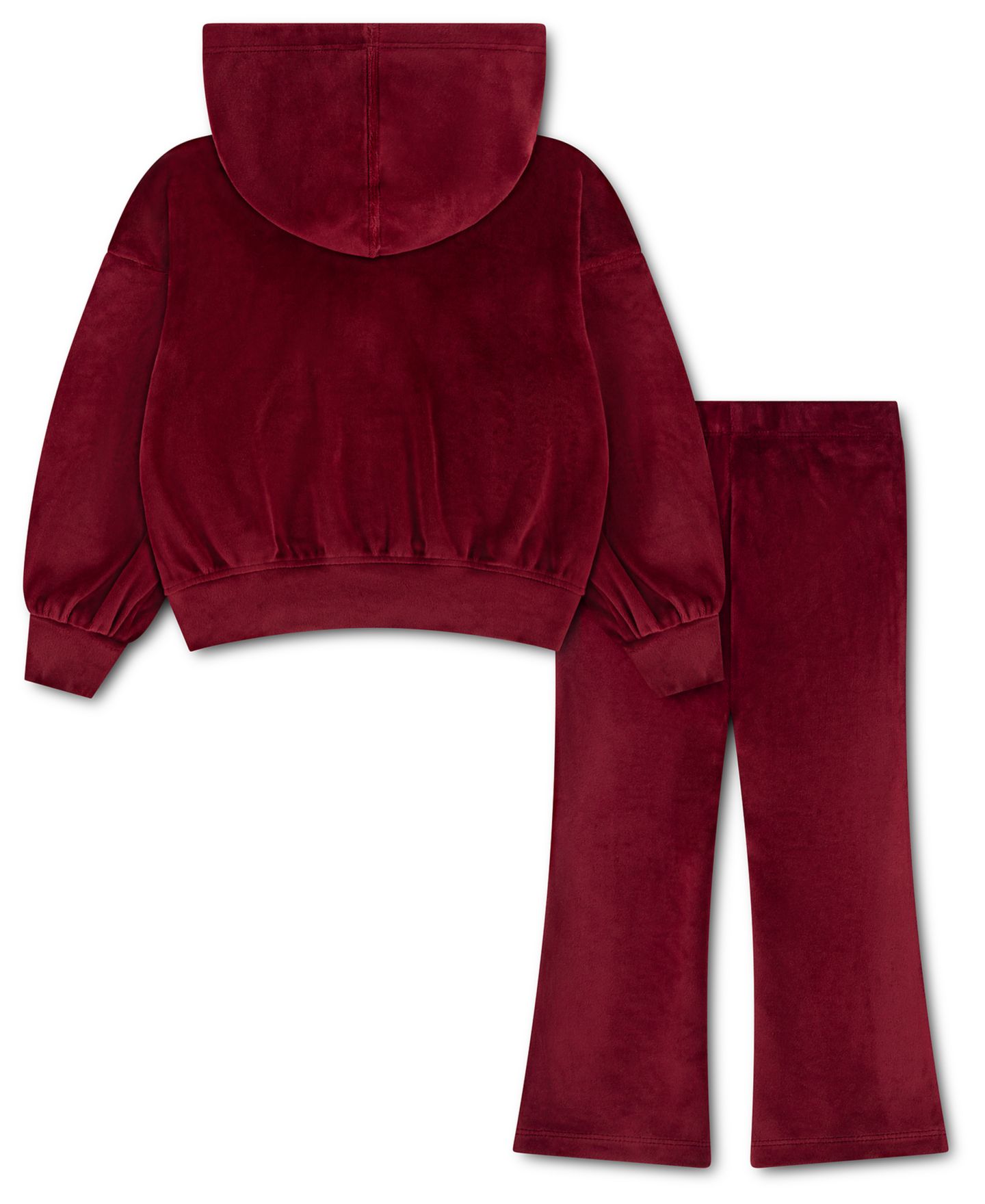 Комплект Nike Zip-Up Hoodie and Flared Leggings, 2-Piece Set для девочек-малышей, цвет: Красный — фото 2