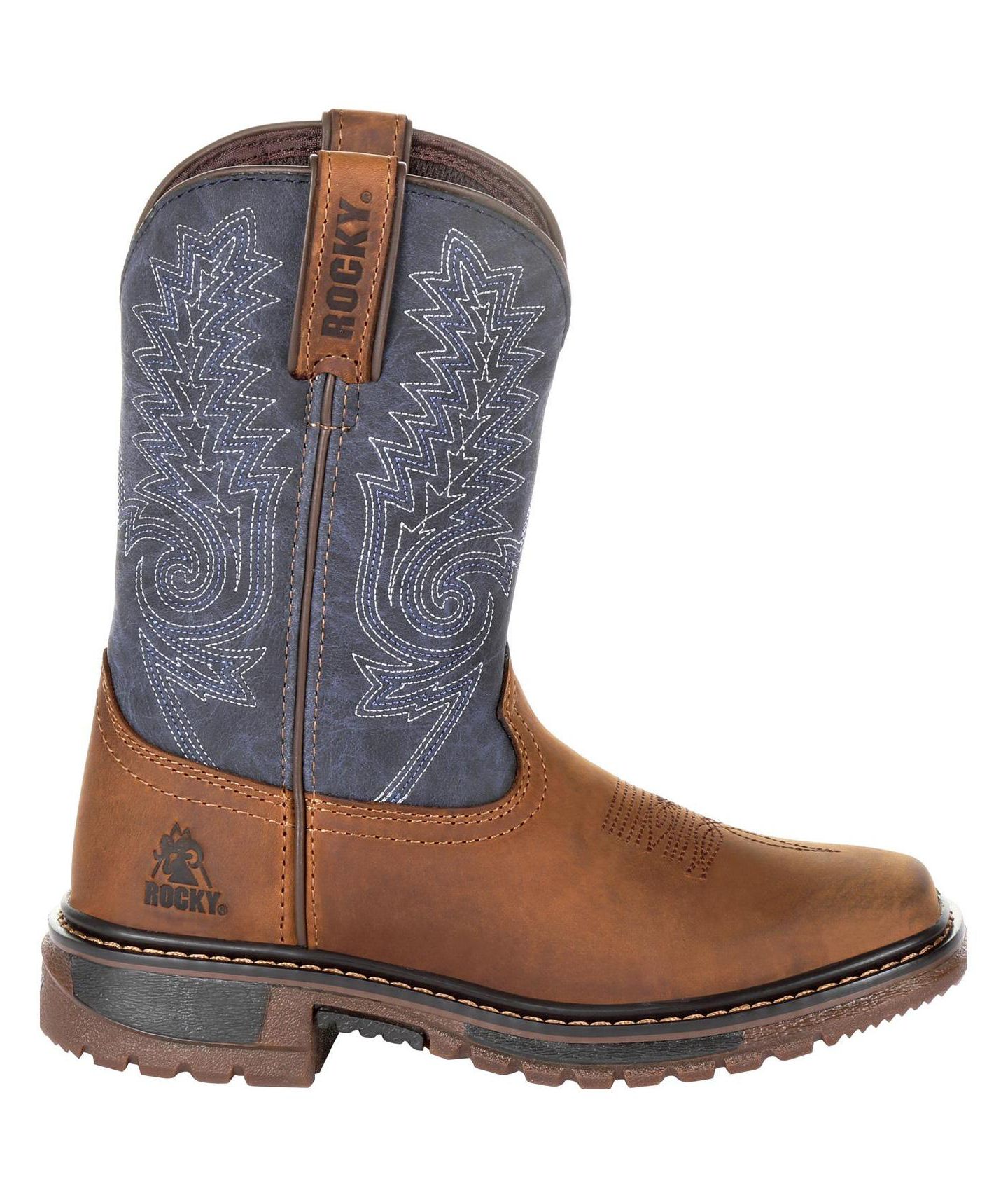 Ботинки ROCKY Ride FLX Western Boot для мальчиков, цвет: Джинсовый коричневый — фото 10