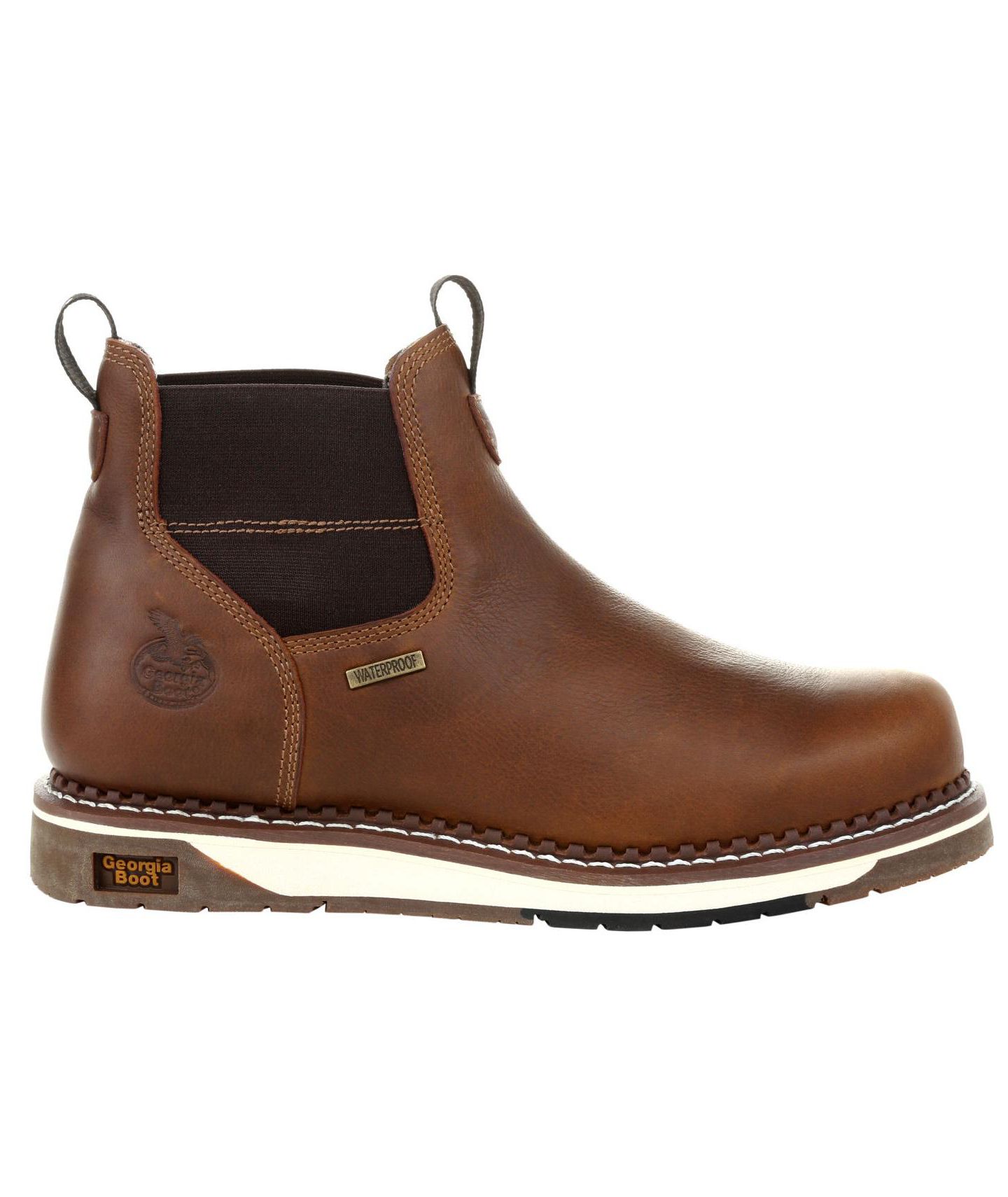 Мужские ботинки GEORGIA BOOT Amp LT Wedge Waterproof Chelsea Work Boot, цвет: Коричневый — фото 4