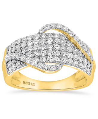 Lab-Grown Diamond Crossover Statement Ring (1 ct. t.w.) in Sterling Silver (Also in 14k Gold-Plated Sterling Silver)