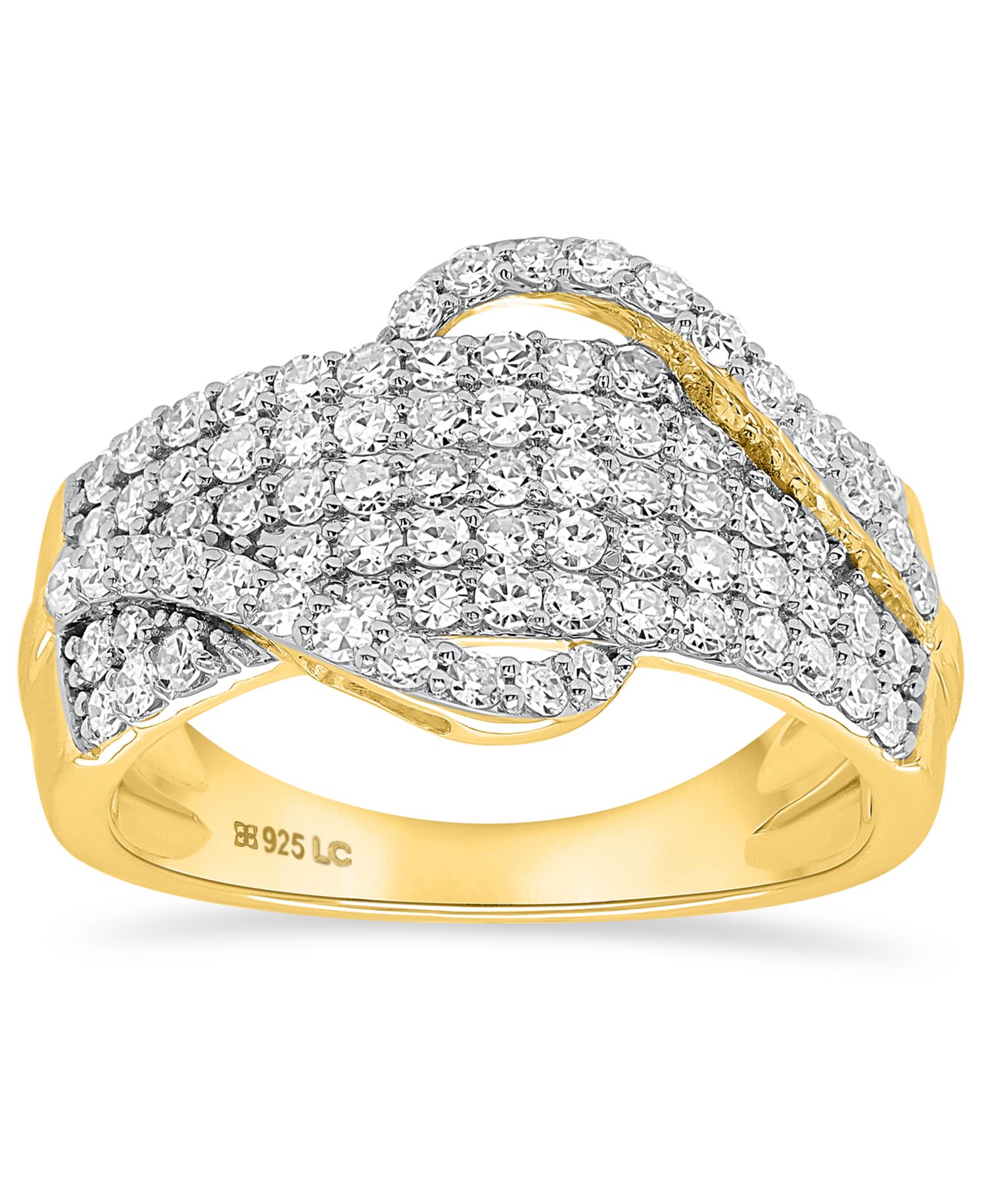 Lab-Grown Diamond Crossover Statement Ring (1 ct. t.w.) in Sterling Silver (Also in 14k Gold-Plated Sterling Silver)
