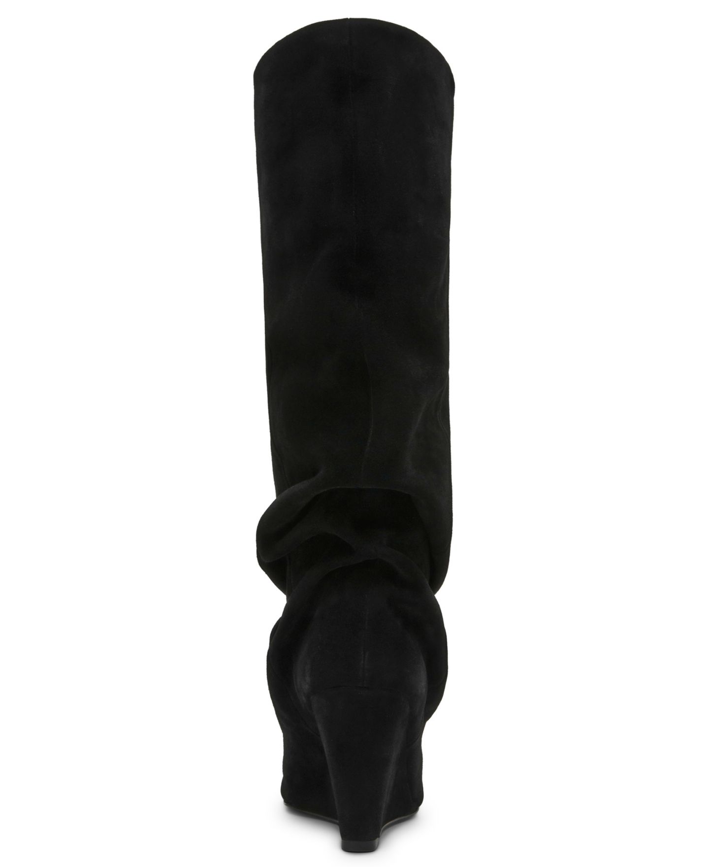 Женские ботинки Steve Madden Liberty Slouch Wedge Tall, цвет: Чёрный замшевый — фото 3