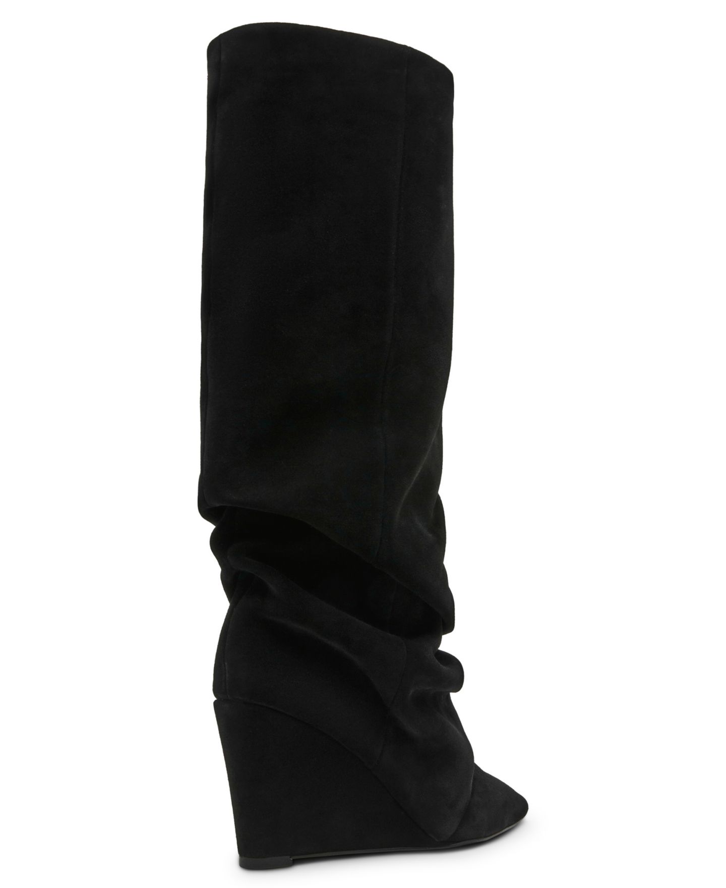 Женские ботинки Steve Madden Liberty Slouch Wedge Tall, цвет: Чёрный замшевый — фото 7