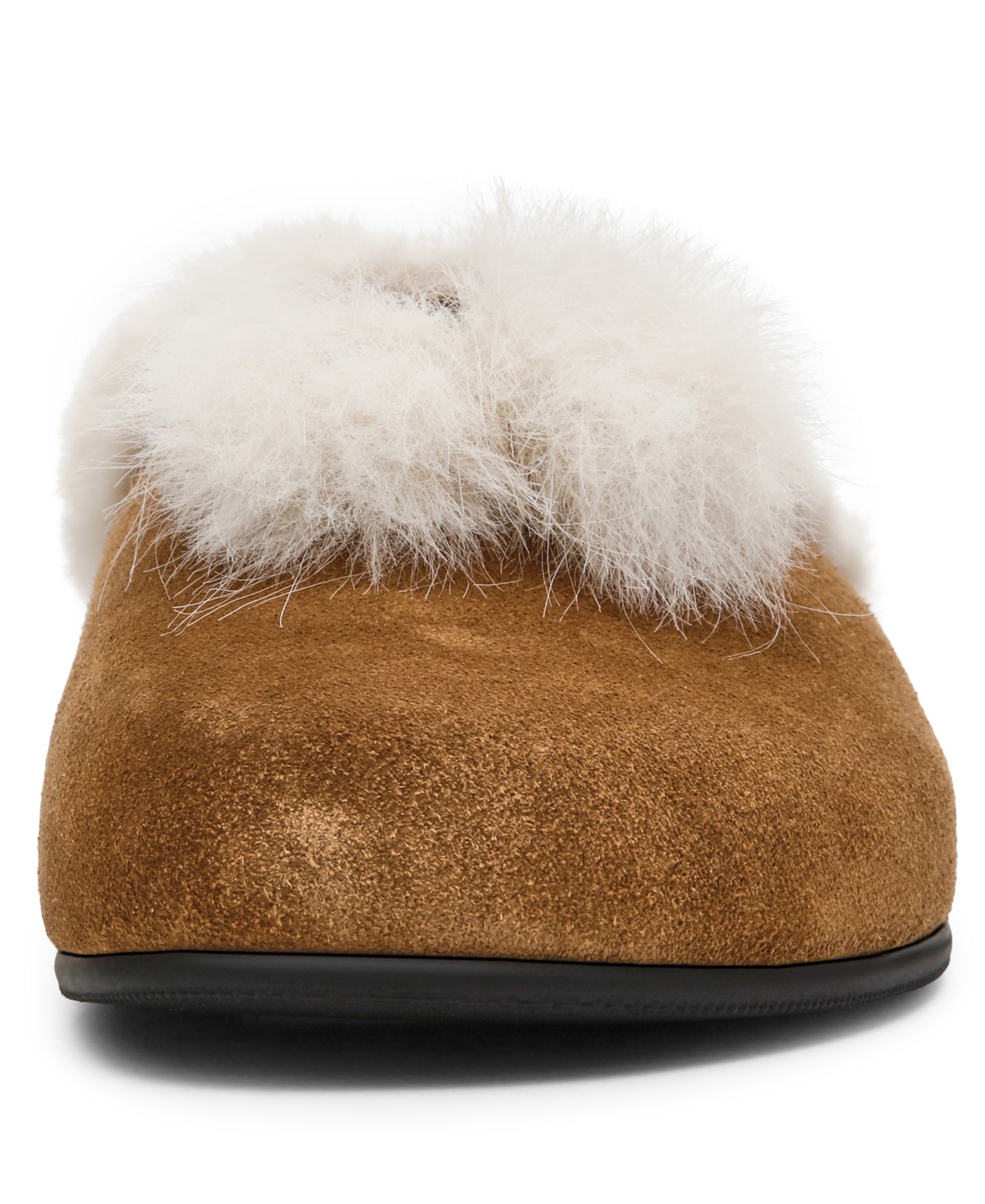 Женские сабо Steve Madden Finnegan-Pompom Cozy Slip-On, цвет: Каштановый замшевый — фото 7