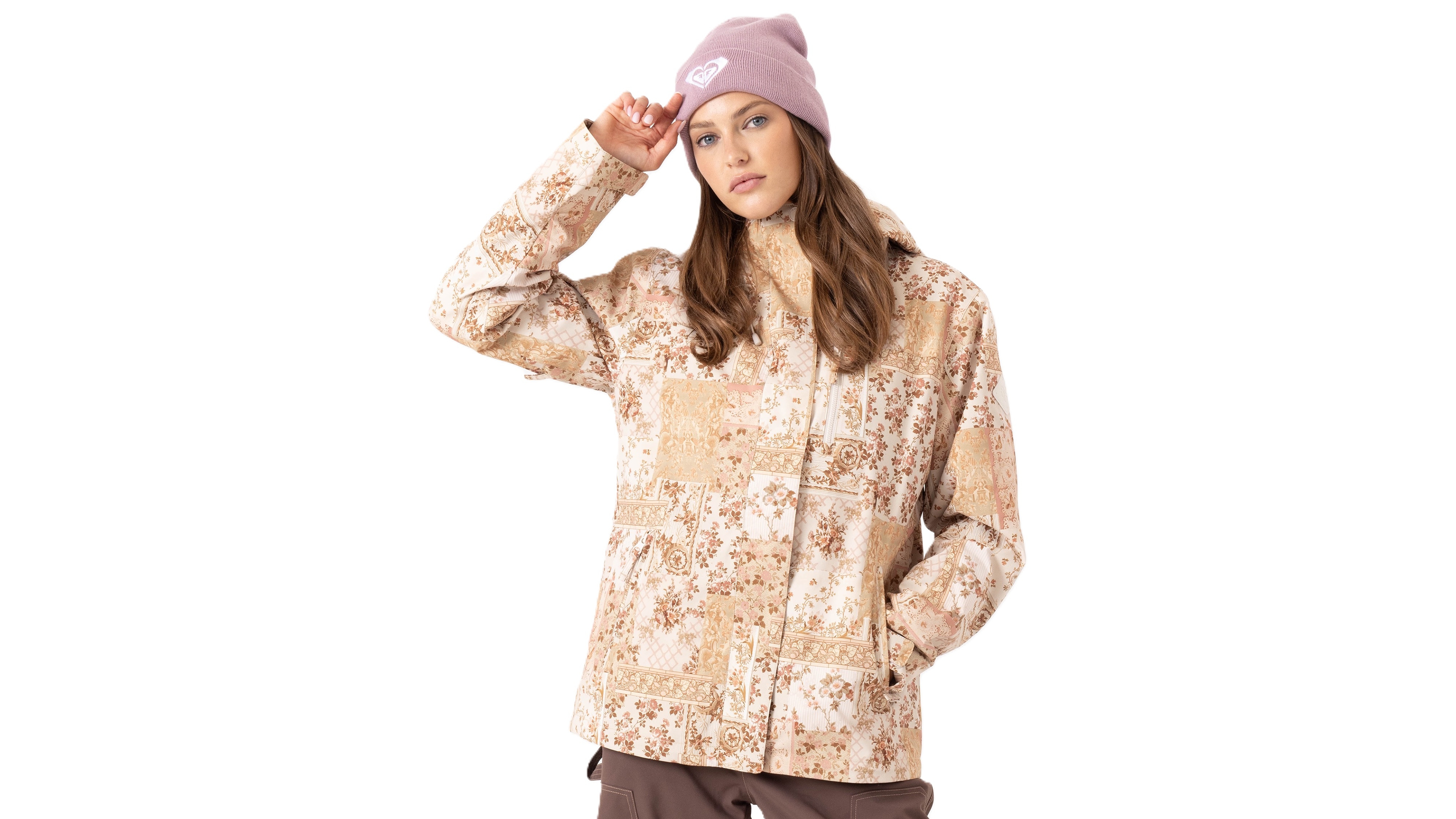 Roxy Women's Jetty 3-in-1 Fleece-Lined Floral-Print Jacket