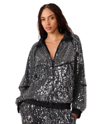 Women's Jacey Sequin Lightweight Bomber Jacket