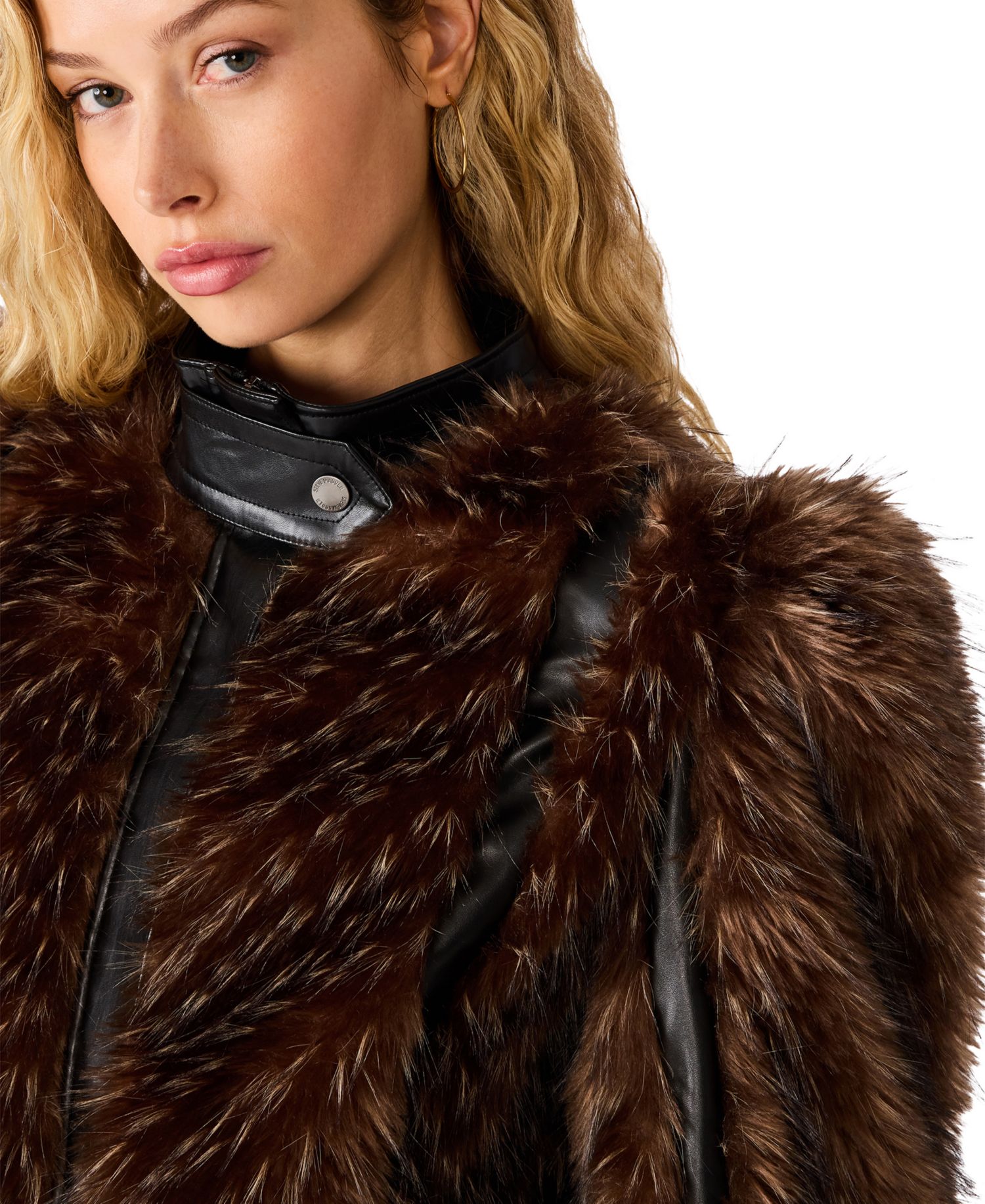 Women's Pru Faux-Fur Cropped Mock-Neck Jacket