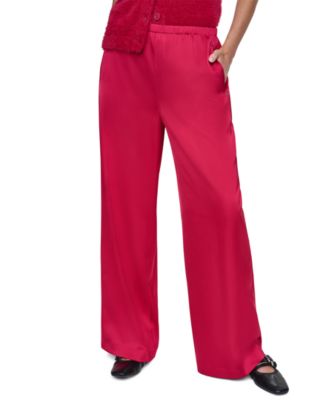 Women's Satin High-Waist Wide-Leg Pants