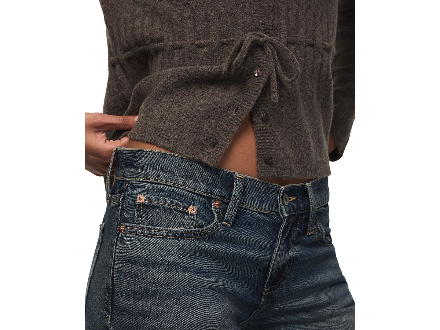 Женский кардиган Lucky Brand Cloud Soft Babydoll Pointelle, цвет: Меланжевый — фото 5