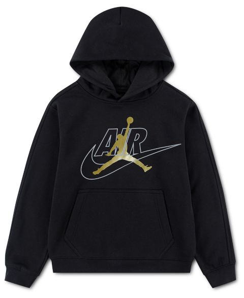 Худи Jordan Air Swoosh Kangaroo-Pocket Pullover для мальчиков, цвет: Чёрный / Золотой