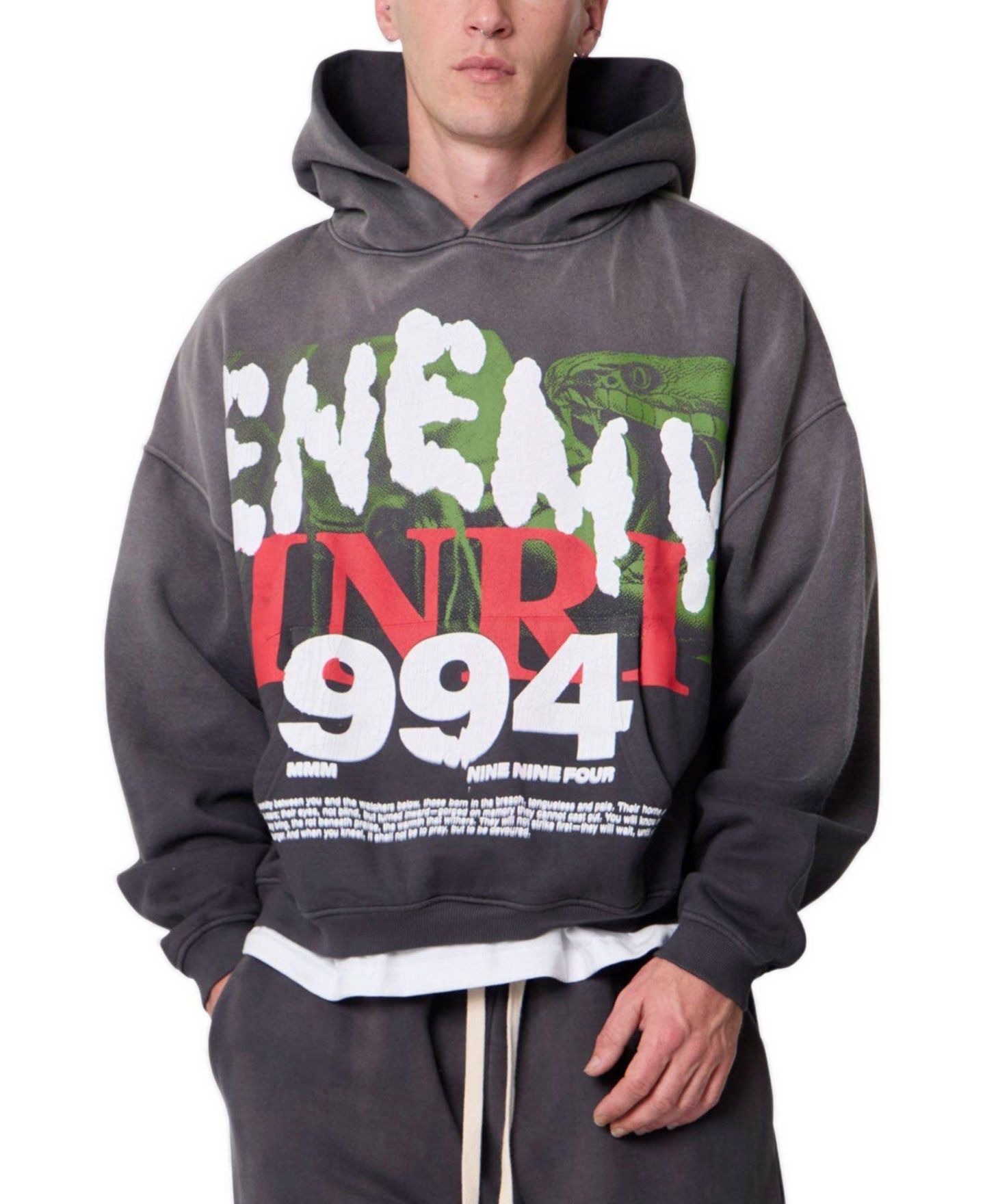 Мужское худи mnml Enemy Graphic Oversized Cropped — фото 3