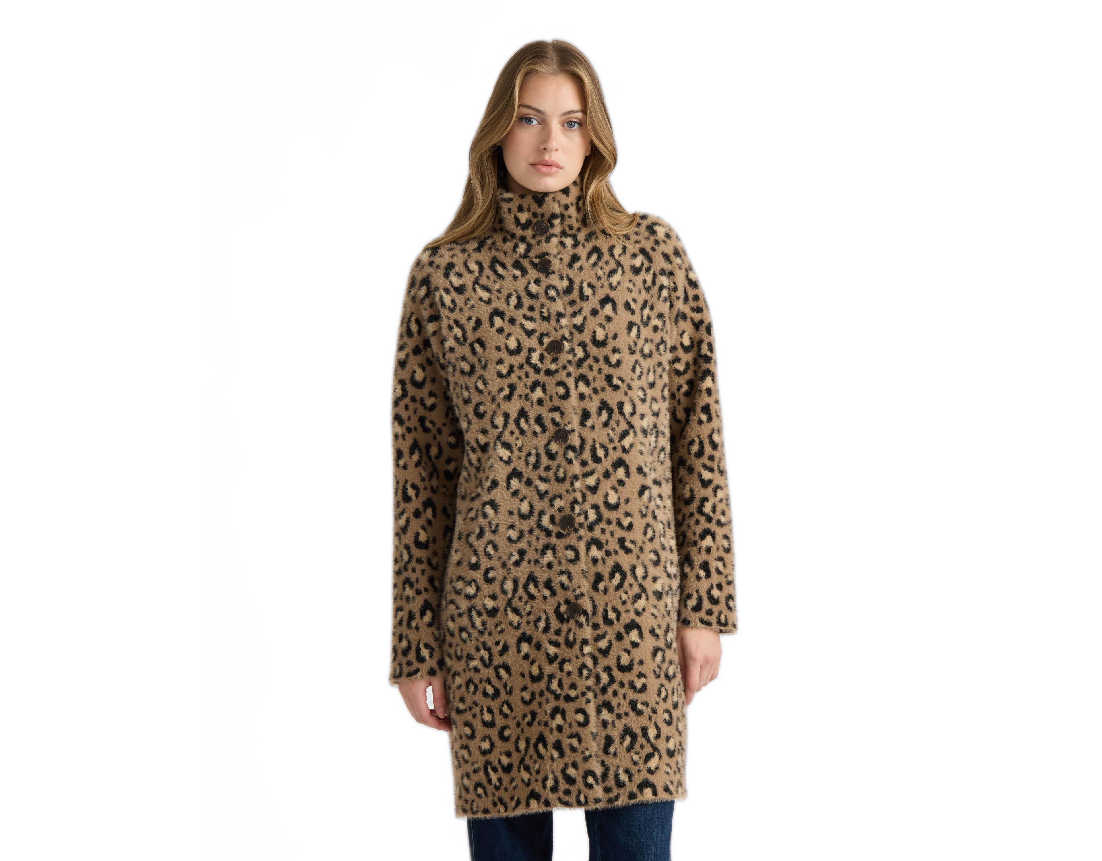 Nvlt Women's Eyelash Raglan Sleeve Coatigan with Stand Collar