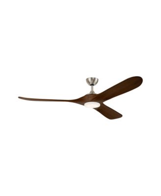 70 Inch Mylo Ceiling Fan Brushed Nickel Natural Wood Blades