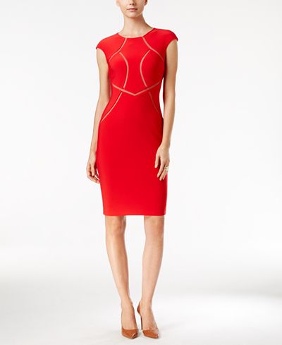 INC International Concepts Mesh-Inset Sheath Dress, Only at Macy's ...