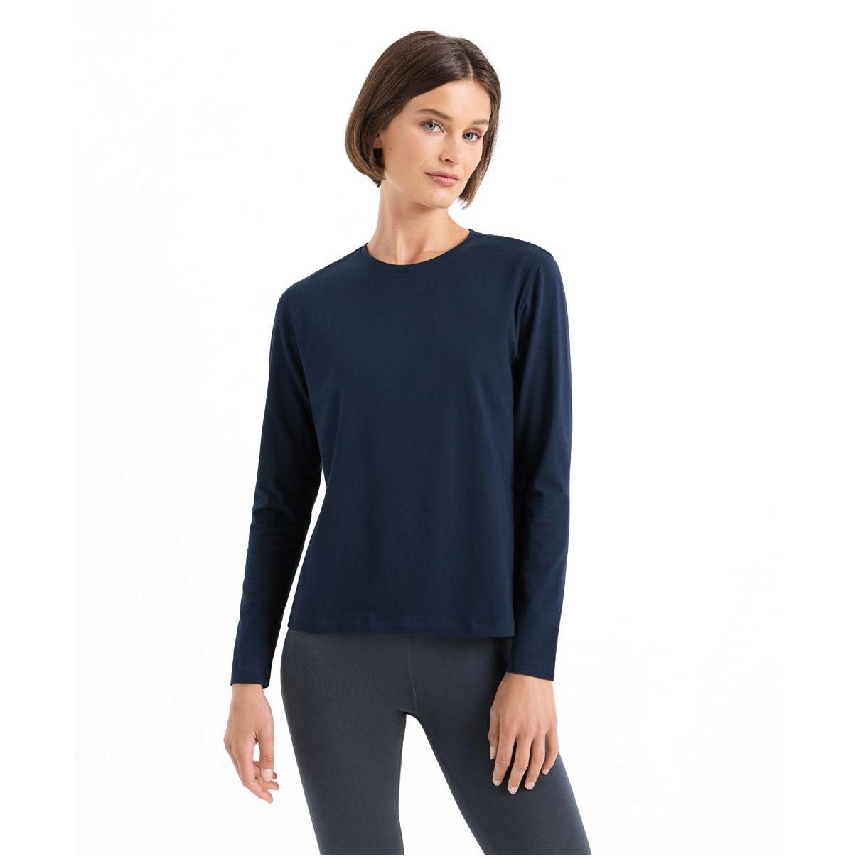 Pact Women's Organic Cotton Luxe Signature Long Sleeve Tee - Navy