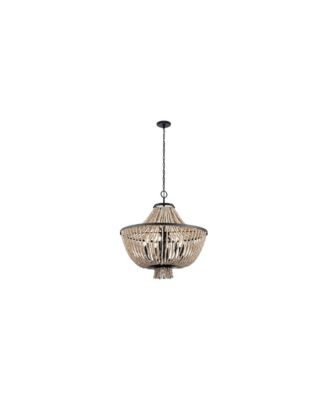 Brisbane 30" Wide Distressed 8-Light Beaded Chandelier
