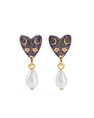 Jasmine Moon Butterfly and Pearl Earrings in Gold